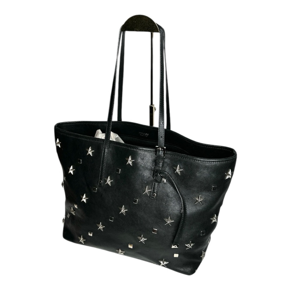 Jimmy Choo Black Leather Studded Handbag & Shoulder Bag, Tote Bag - Picture 6 of 16